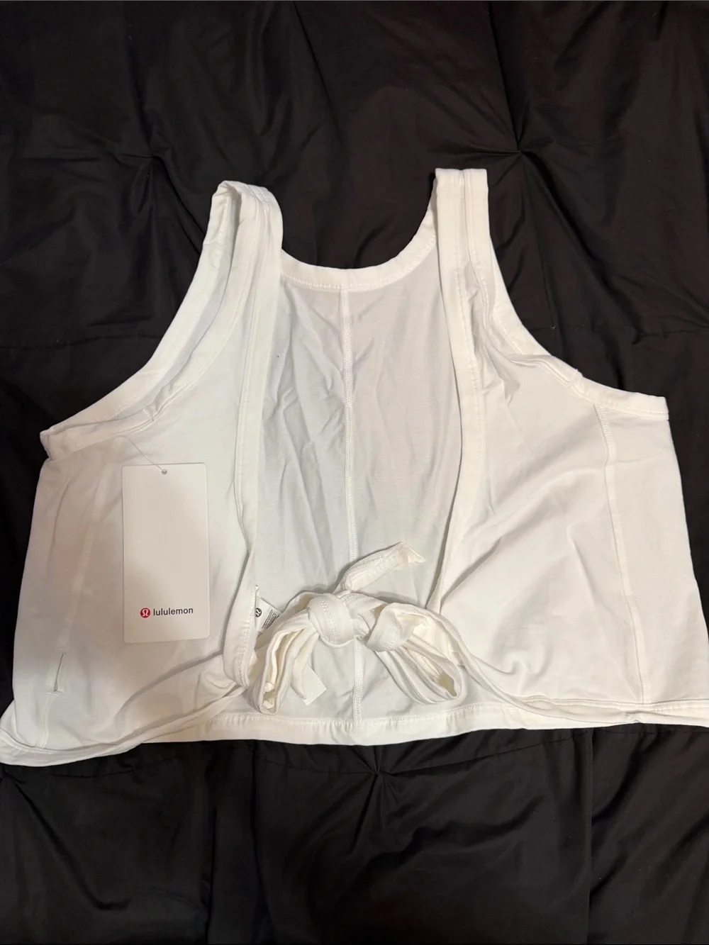 lululemon athletica White Tie-Back Racerback Sports Bra